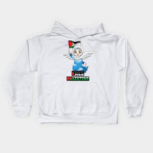 FREE PALESTINE CHIBI GIRL Kids Hoodie